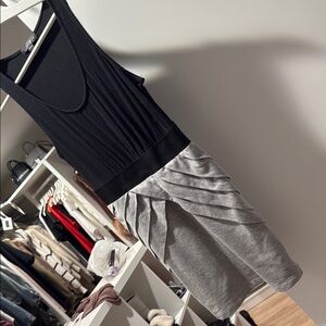 Black and Gray Sleeveless Dress
